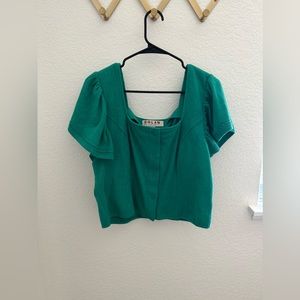 Green crop shirt